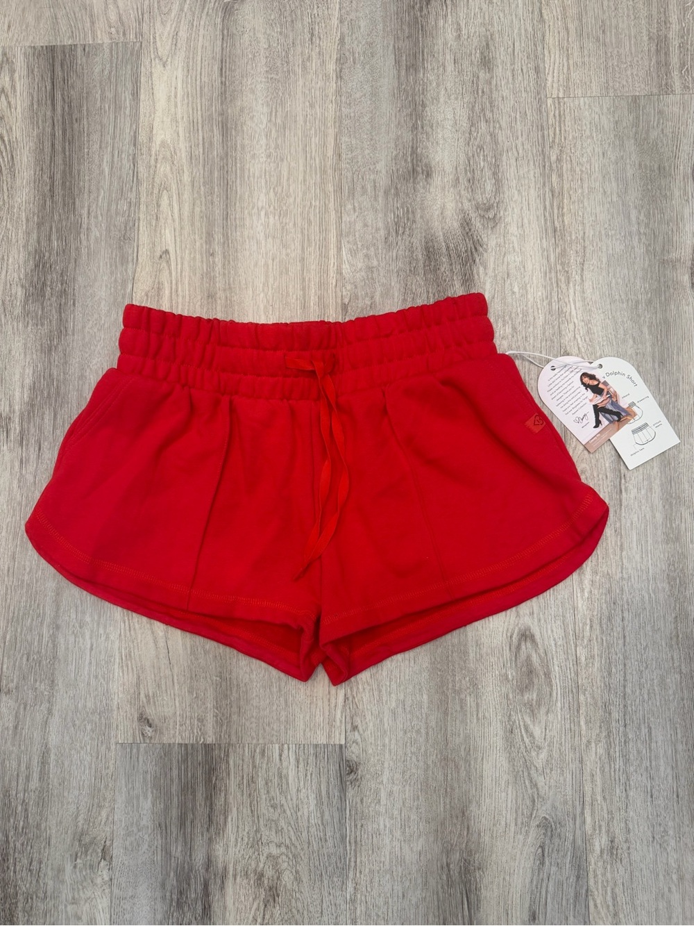 Blogilates Small Red Marshmallow Dolphin Shorts NWT